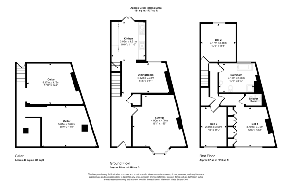 Floor Plan Image for 3 Bedroom End of Terrace House for Sale in Portland Grove, Heaton Moor