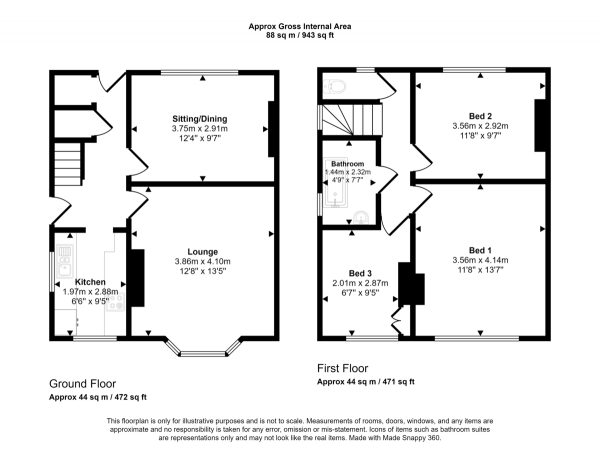 Floor Plan Image for 3 Bedroom Semi-Detached House for Sale in Errwood Road, Burnage