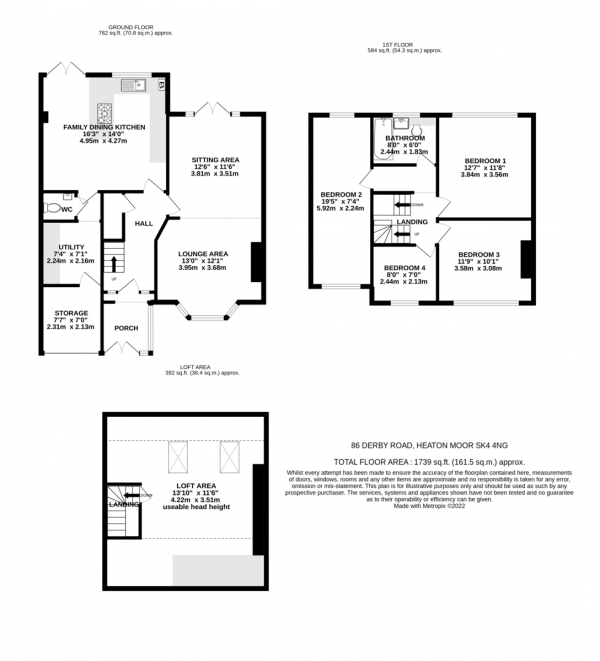 Floor Plan Image for 4 Bedroom Semi-Detached House for Sale in Derby Road, Heaton Moor