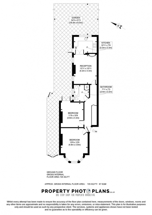 Floor Plan Image for 2 Bedroom Flat to Rent in Gillingham Road, Cricklewood, London