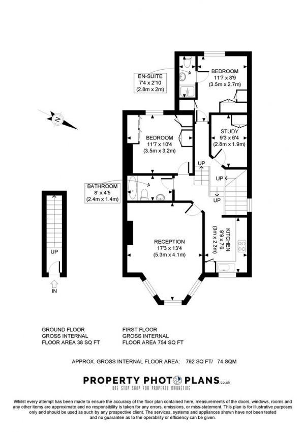 Floor Plan Image for 2 Bedroom Flat to Rent in Fordwych Road, Cricklewood, NW2