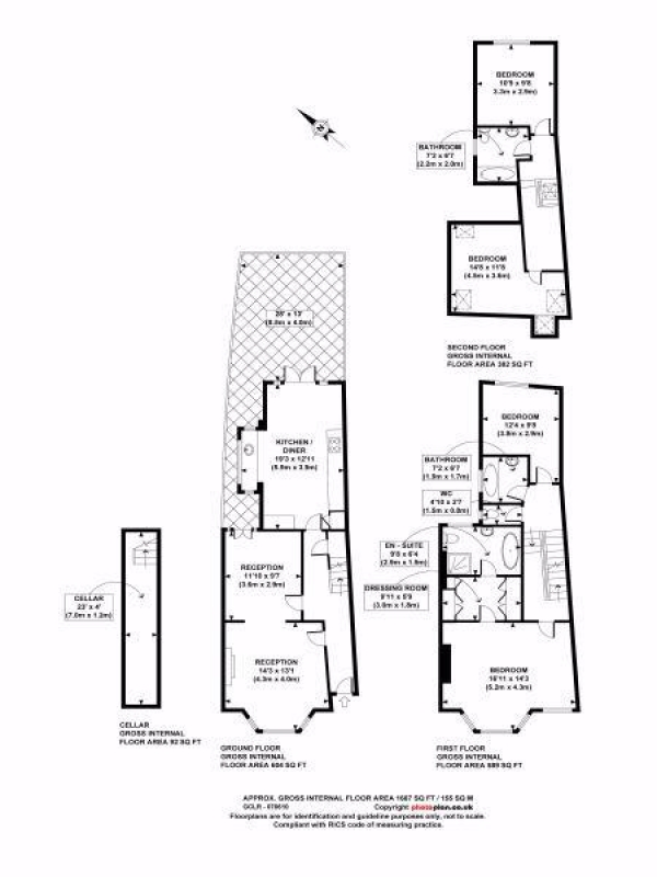 Floor Plan Image for 4 Bedroom Terraced House to Rent in Solent Road, West Hampstead, London