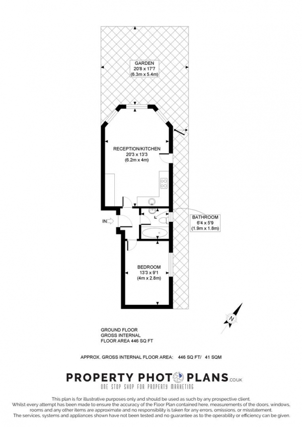 Floor Plan Image for 1 Bedroom Flat to Rent in Rondu Road, Cricklewood, London