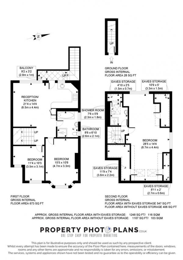 Floor Plan Image for 3 Bedroom Flat to Rent in Tudor Gables, Birkbeck Road, Mill Hill, London