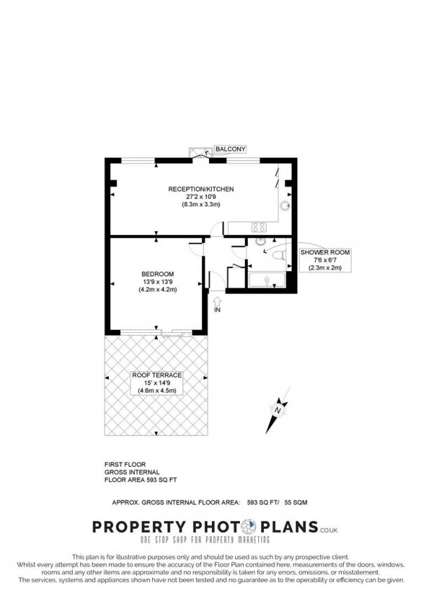 Floor Plan Image for 1 Bedroom Flat for Sale in Rosemont Road, Finchley Road, London
