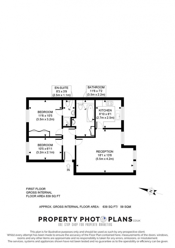 Floor Plan Image for 2 Bedroom Flat for Sale in Kingweston Close, Cricklewood, London