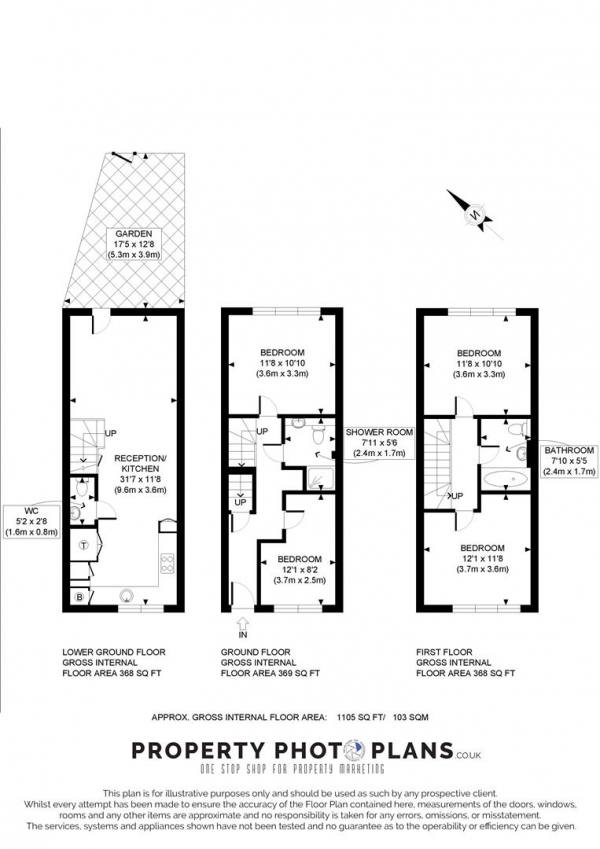 Floor Plan Image for 4 Bedroom Terraced House to Rent in New Trinity Road, East Finchley, London