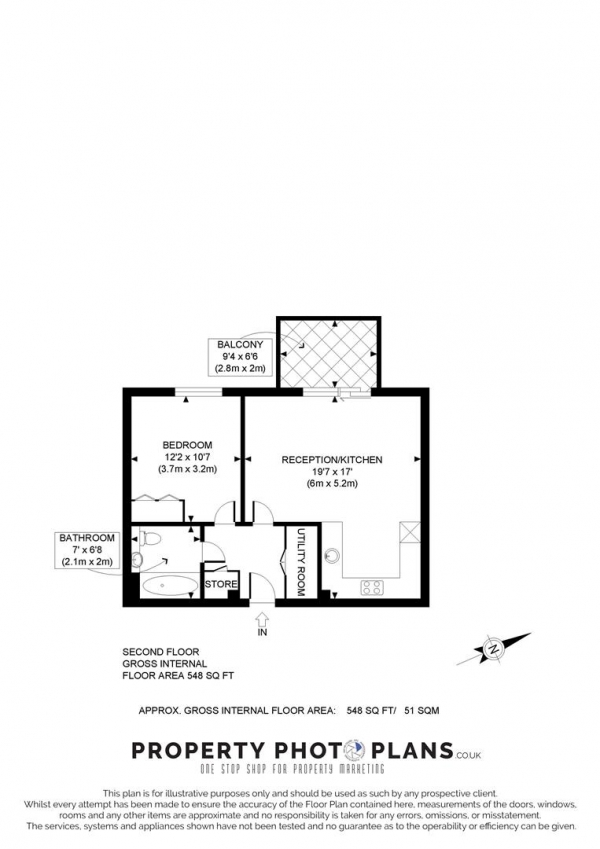 Floor Plan Image for 1 Bedroom Flat to Rent in 8 Peregrine Apartments, Moorhen Drive, West Hendon, London