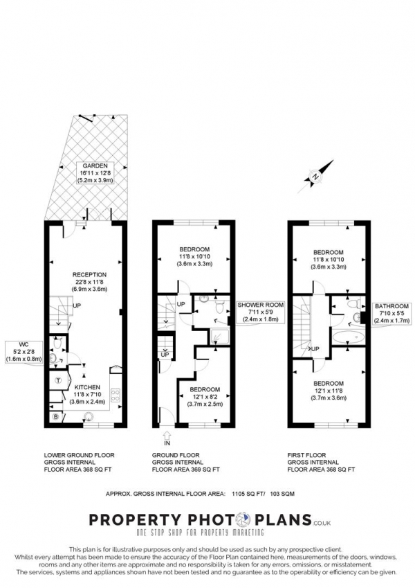 Floor Plan Image for 4 Bedroom Town House for Sale in New Trinity Road, East Finchley, London