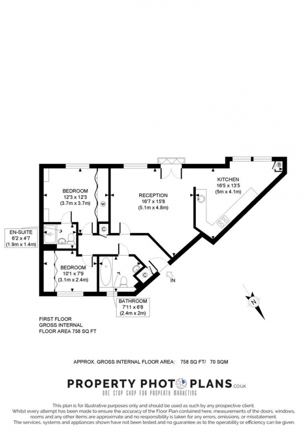 Floor Plan Image for 2 Bedroom Flat to Rent in Shillingford Close, Mill Hill East, London, NW7