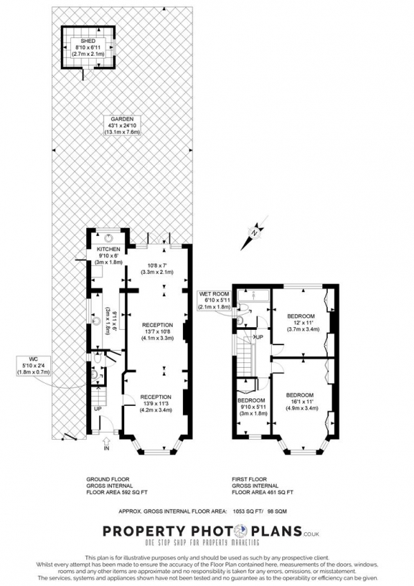 Floor Plan Image for 3 Bedroom Property for Sale in Cumbrian Gardens, Cricklewood, London. NW2