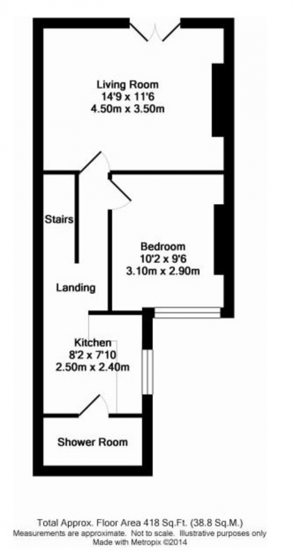 Floor Plan Image for 1 Bedroom Flat for Sale in Viaduct Road, Brighton