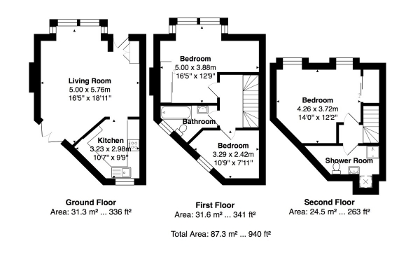 Floor Plan Image for 3 Bedroom Semi-Detached House for Sale in The Drove, Brighton