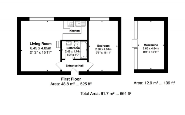 Floor Plan Image for 1 Bedroom Apartment for Sale in Deco Building, Brighton