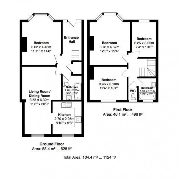 Floor Plan Image for 4 Bedroom Terraced House for Sale in Kimberley Road, Brighton