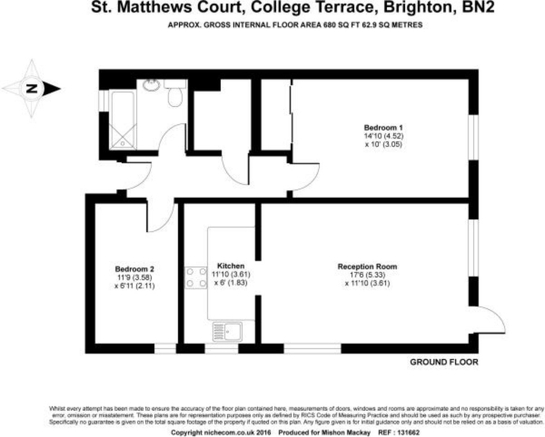Floor Plan Image for 2 Bedroom Apartment for Sale in St Matthews Court, Brighton, College Terrace