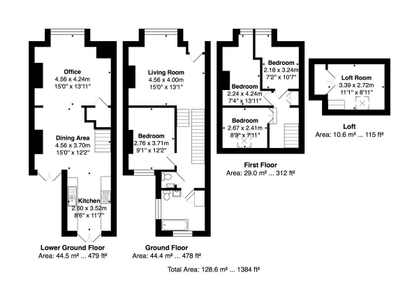 Floor Plan Image for 3 Bedroom Terraced House for Sale in Sandown Road, Brighton