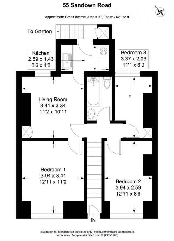 Floor Plan Image for 3 Bedroom Apartment for Sale in Sandown Road, Brighton