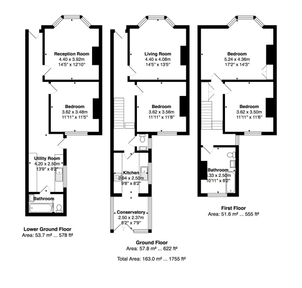 Floor Plan Image for 4 Bedroom Terraced House for Sale in Springfield Road, Brighton