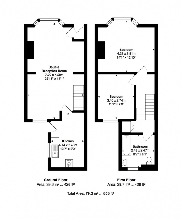 Floor Plan for 2 Bedroom Terraced House for Sale in Westbourne Street, Hove, BN3, 5FA - Guide Price &pound450,000