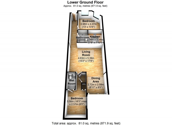 Floor Plan Image for 2 Bedroom Apartment for Sale in Lansdowne Place, Hove