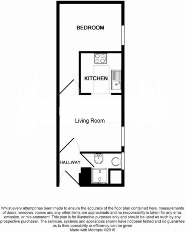 Floor Plan Image for 1 Bedroom Flat for Sale in Rowlands Road, Worthing