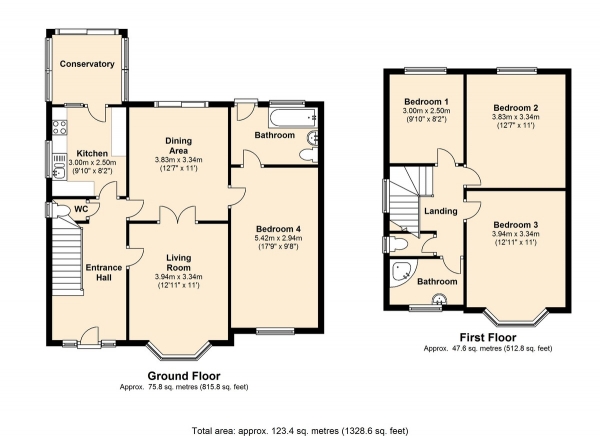 Floor Plan Image for 4 Bedroom Detached House for Sale in Goldstone Crescent, Hove