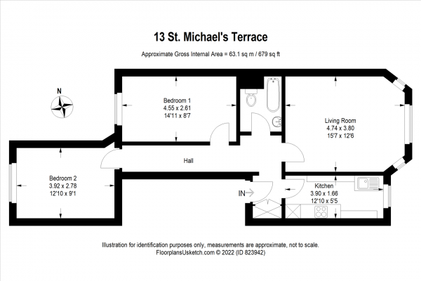 Floor Plan Image for 2 Bedroom Apartment for Sale in St Michaels Place, Brighton