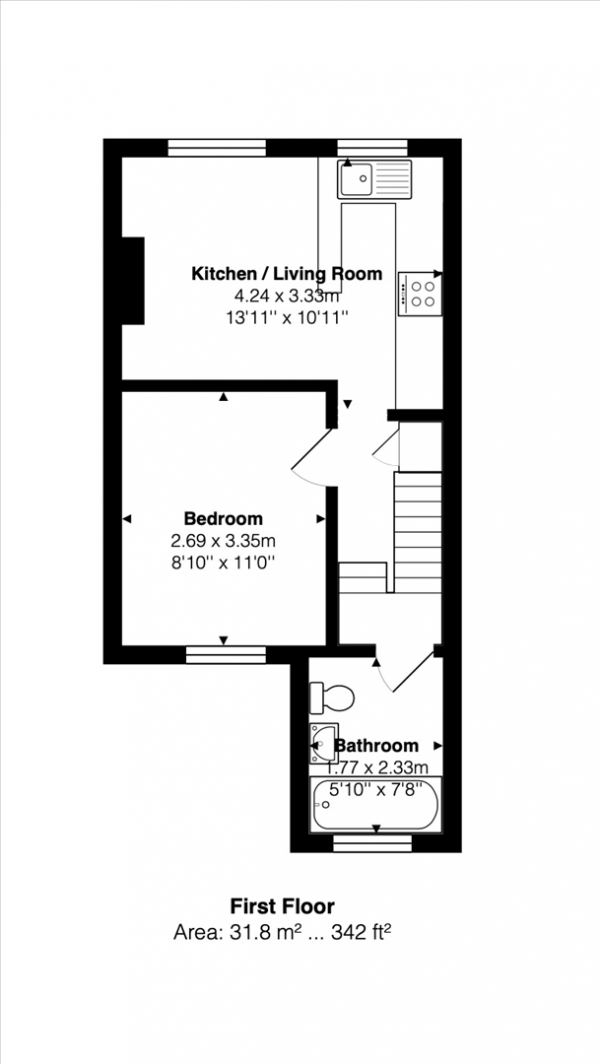 Floor Plan Image for 1 Bedroom Apartment for Sale in St Pauls Street, Brighton