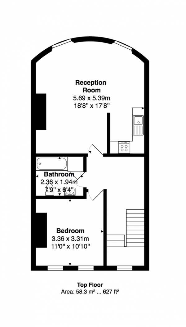 Floor Plan Image for 1 Bedroom Apartment for Sale in Eaton Place, Brighton