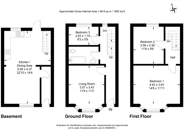 Floor Plan Image for 4 Bedroom Terraced House for Sale in Edinburgh Road, Brighton