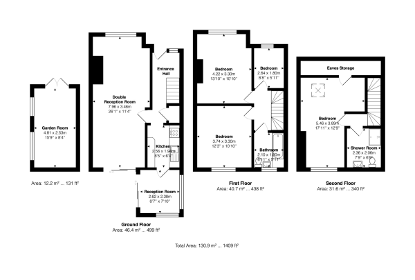 Floor Plan for 4 Bedroom Semi-Detached House for Sale in Grand Avenue, Lancing, BN15, 9PX - Guide Price &pound425,000