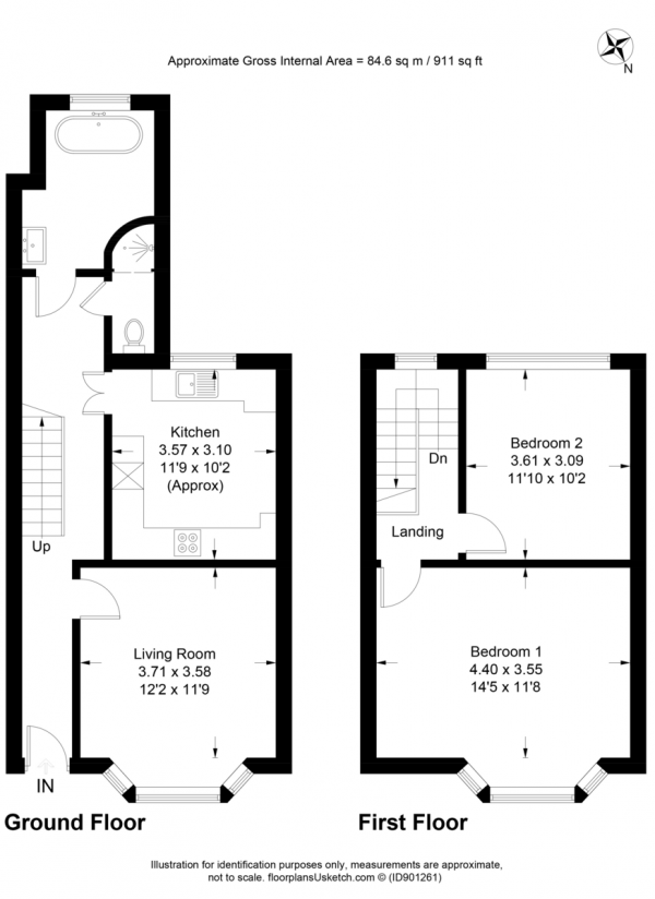 Floor Plan for 2 Bedroom Maisonette for Sale in Pevensey Road, Brighton, BN2, 3AG - Guide Price &pound325,000