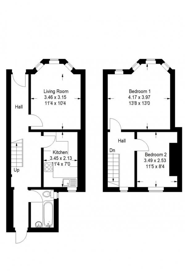 Floor Plan Image for 2 Bedroom Maisonette for Sale in Hythe Road, Brighton