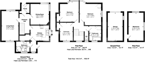 Floor Plan Image for 3 Bedroom Detached House for Sale in Woodside Avenue, Brighton