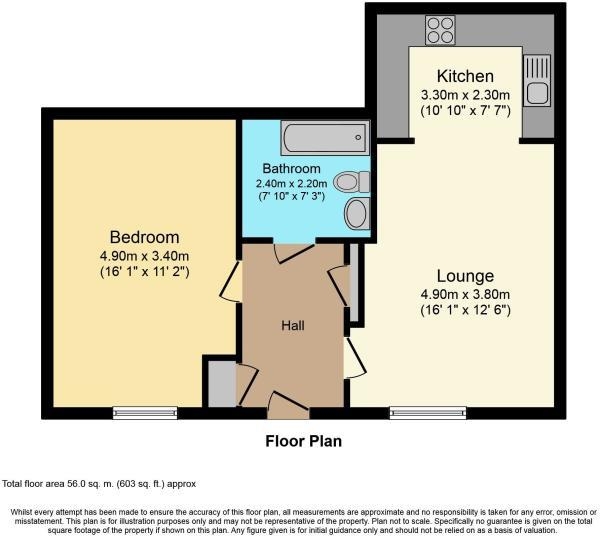 Floor Plan Image for 1 Bedroom Apartment for Sale in Southdown House, Hove