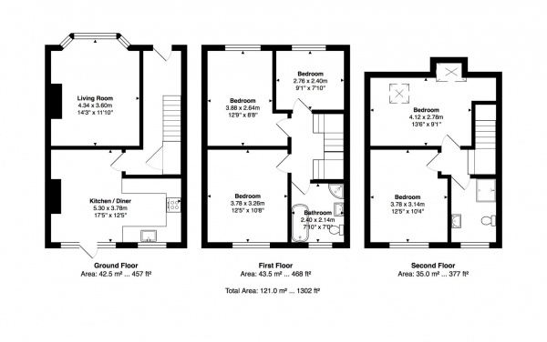 Floor Plan Image for 6 Bedroom Semi-Detached House to Rent in Coldean Lane, Brighton