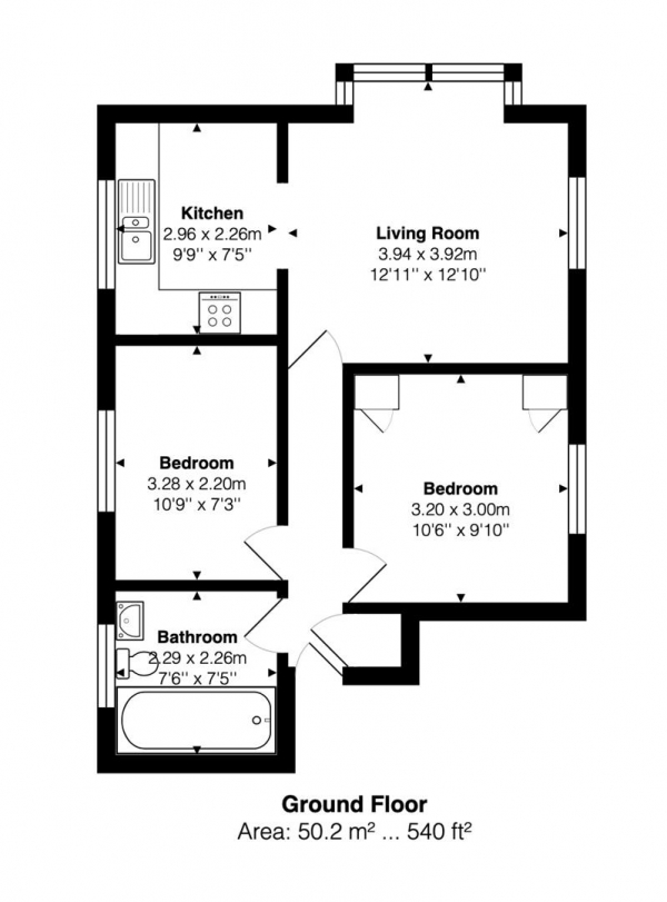 Floor Plan Image for 2 Bedroom Apartment for Sale in Carlton House, 239-241 Preston Road