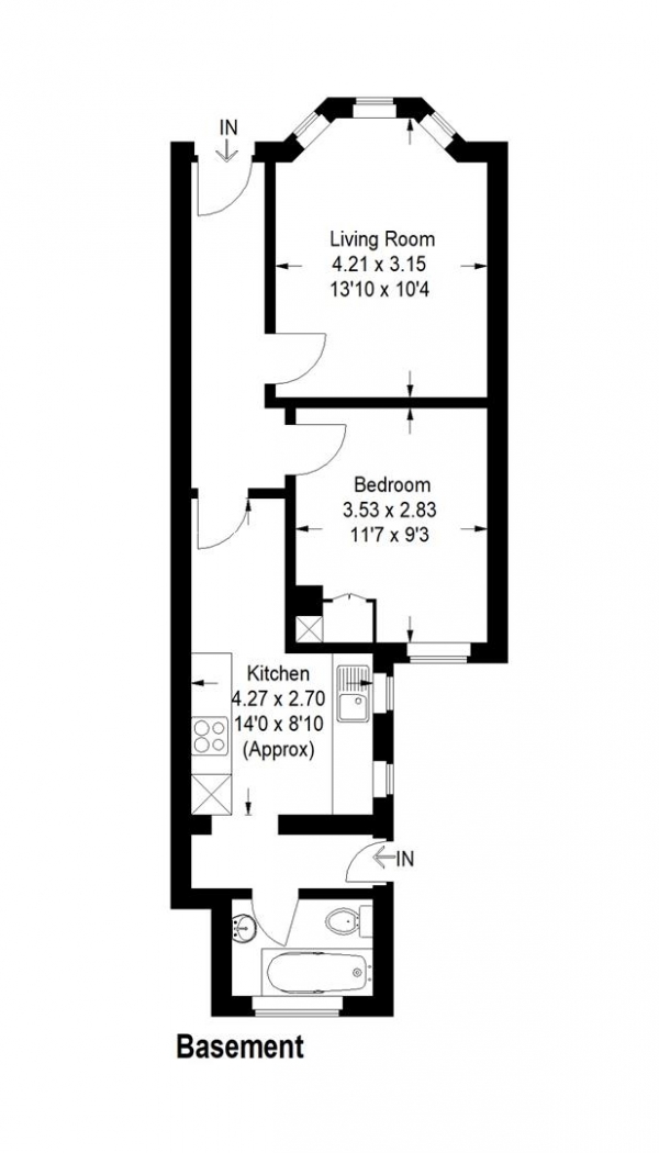 Floor Plan Image for 1 Bedroom Apartment for Sale in Hythe Road, Brighton