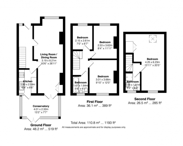 Floor Plan Image for 4 Bedroom Terraced House for Sale in Bampfield Street, Portslade, Brighton