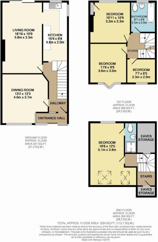 Floor Plan for 4 Bedroom Semi-Detached House for Sale in Bevendean Crescent, Brighton, BN2, 4RB -  &pound400,000