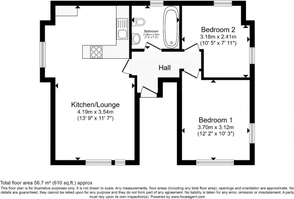 Floor Plan Image for 2 Bedroom Apartment for Sale in Ditchling Road, Brighton