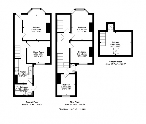 Floor Plan Image for 5 Bedroom Terraced House to Rent in Upper Lewes Road, Brighton