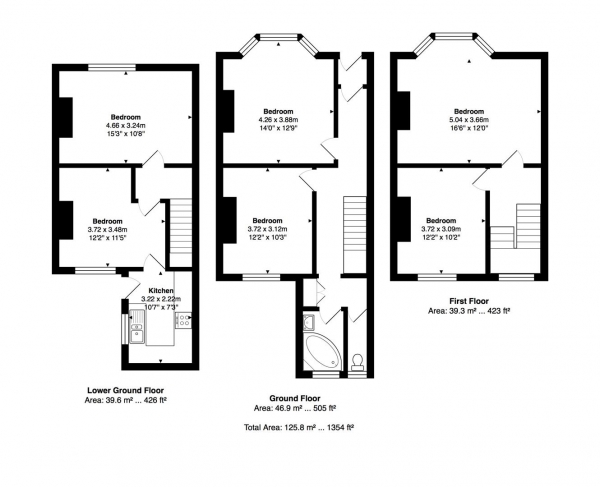 Floor Plan Image for 5 Bedroom Terraced House to Rent in Upper Lewes Road, Brighton