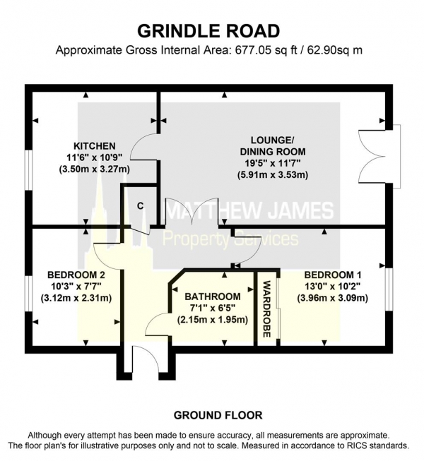 Floor Plan Image for 2 Bedroom Apartment for Sale in Grindle Road, Longford, Coventry