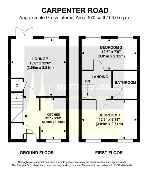 Floor Plan Image for 2 Bedroom Terraced House for Sale in Carpenter Road, Coventry