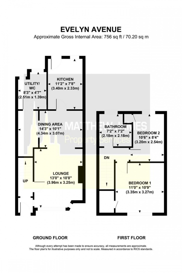 Floor Plan Image for 2 Bedroom Terraced House for Sale in Evelyn Avenue, Coventry