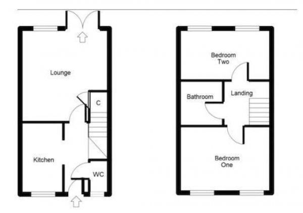 Floor Plan Image for 2 Bedroom Terraced House for Sale in Valley Road, Stoke Heath, Coventry