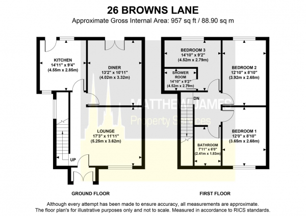 Floor Plan Image for 3 Bedroom Semi-Detached House for Sale in Browns Lane, Allesley, Coventry