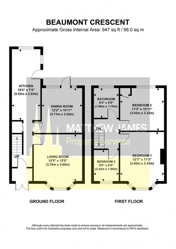 Floor Plan Image for 3 Bedroom Terraced House for Sale in Beaumont Crescent, Coventry